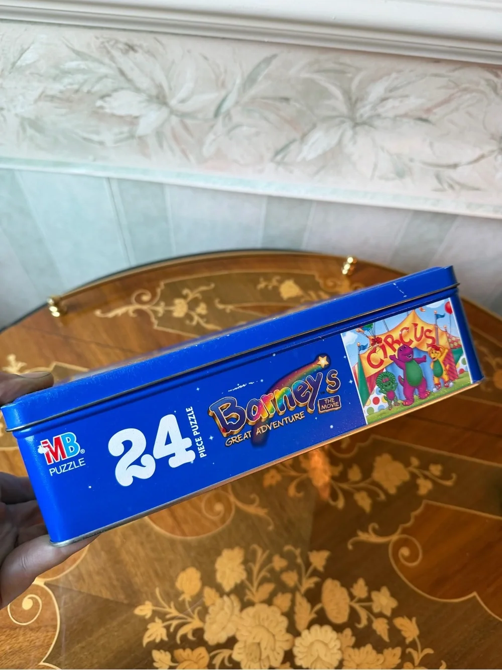 Vintage Barney Circus 24 Piece Puzzle Metal Tin